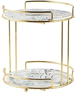 alzata per dolci Torta a doppio strato Tavolo da dessert in ceramica con supporto in metallo multi-scopi di visualizzazione del cupcake del supporto da cerimonia nuziale Pasticceria da sposa Vassoio p