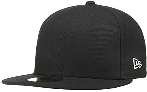 New Era 59Fifty Essential Cap Basecap Baseballcap Flat Brim Fitted Herren - Hinten geschlossen, mit Schirm Winter Herbst Frühjahr Sommer Frühling-Sommer Herbst-Winter - 7 1/2 (59,6 cm) schwarz