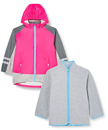 Playshoes Unisex barn, funktionell jacka 3-i-1-regnjacka, neonrosa, 128, Neonrosa