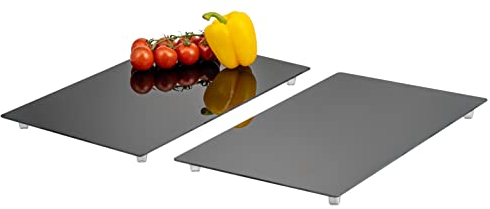 bremermann Set of 2 Hob Cover Plates Safety Glass Approx. 30 x 3 x 52 cm (W x H x D)