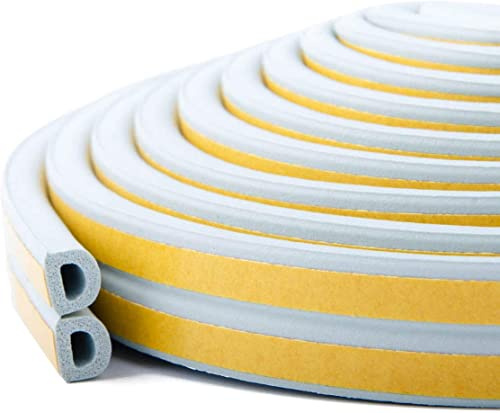 10m / 33FT Dichtungsband für Türen, Türdichtung Türen Fenster Selbstklebendes Gummi Schaum Siegel Streifen Schalldämmung Weatherstrip Dichtungsband Selbstklebendes (9mm*6mm/10M, Grau)
