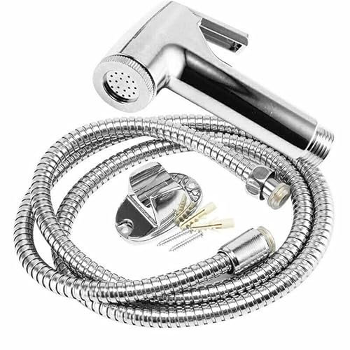 Chrome Muslim Shower Head and Hose Bidet Spray Tap for Toilet Hygienic, Shower Head and Holder