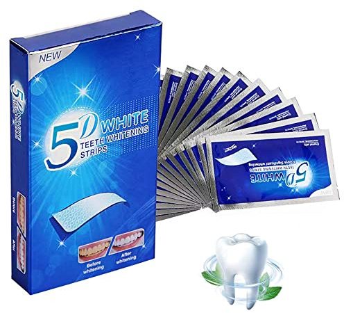 Bandes de blanchiment des dents, force professionnelle, 28 bandes/14 traitements, bandes de blanchiment des dents efficaces et rapides, sensibilité réduite, élimine les taches de tabac/café/thé