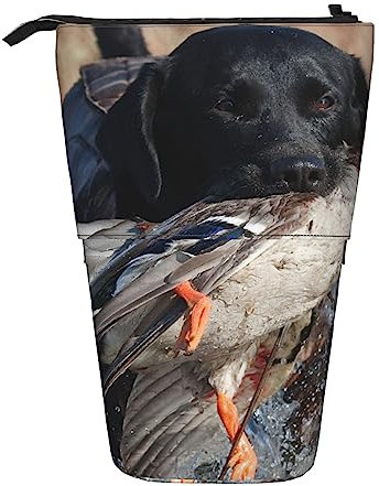 SJOAOAA Lustiges Federmäppchen mit Hunde-Motiv, stehend, Stiftebox, teleskopischer Stiftehalter, Bleistifttasche, Organizer, Make-up-Tasche, Lustige Hunde-Jagd-Ente, Einheitsgröße, Stehendes