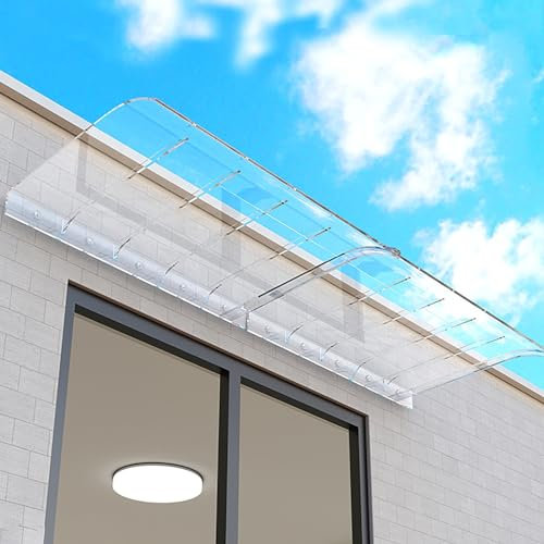 Polycarbonate Porch Awning,Front Door Canopy Outdoor Awning Window Garden Canopy Patio Porch Shelter,UV Rain Snow Protection,for Front/Back Door Porch (50x40cm/20x16in)