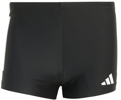 adidas Homme 3 Stripes Swim Boxers, Black/White, L