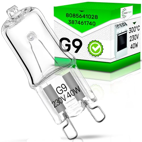 ONIX TECH Glühbirne Halogen Leuchtmittel G9 für Backofen Universal 40W 230V 300°С mit dem Originalcode 387461740/4 3874617404 für AEG für Electrolux