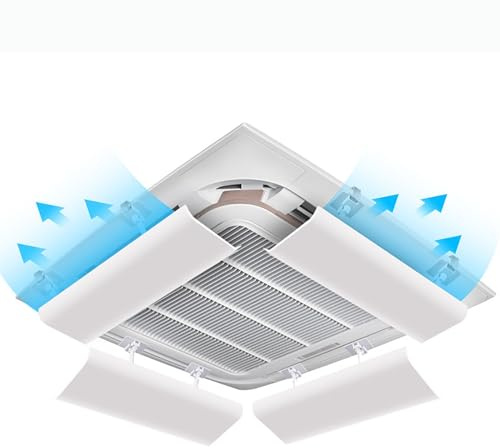 Air Vent Deflector 4 Pack for Central AC, Adjustable Vent Cover with Metal Clips, Anti Direct Airflow, White(60cm/23.6in*4)