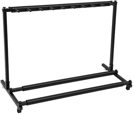 MEHOOSPVN 7-Fach Gitarrenständer Multistand Faltbar Tragbar Multistand Gitarrenstativ Multi-Gitarrenständer mit 7 Halterungen Polsterung Akustikgitarre Westerngitarre E-gitarren Gitarrenspeicherung