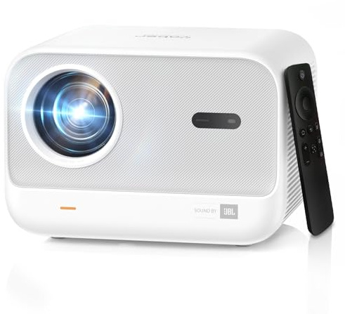 [Sound by JBL & Seamless Autofocus] Yaber 1080P Projector with WiFi 6 and Bluetooth, Portable Outdoor Movie Projector, Home Theater Projector for iPhone/TV Stick/HDMI/USB/Laptop/PS5-White