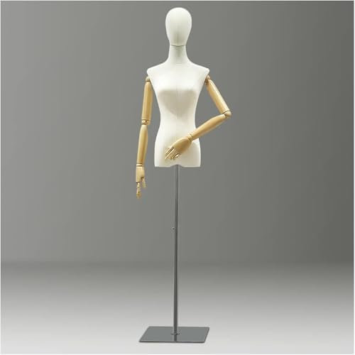 Schaufensterpuppe, weiblicher Torso, verstellbar, Schneiderpuppe, Puppenkörper mit quadratischer Metallbasis, zerlegbare Puppen, Schneiderpuppe für Schaufenstertheke, DS, Silber C