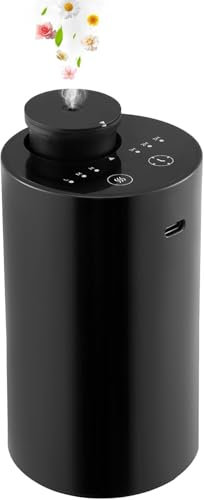 Waterless Essential Oil Diffuser, Aromatherapy Diffuser, Car Air Fresheners, USB Operated Portable Scent Air Machine, 1/2/3H/Continous Mode, 3 Mist Level Nebulizing Diffuser for Home Car (BLACK)