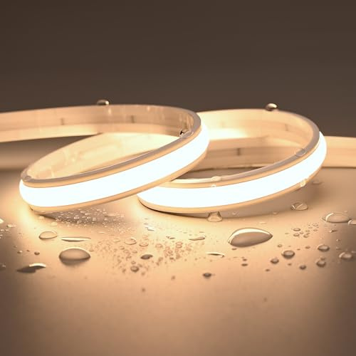 JOYLIT PRO+ 24V Neon LED Streifen 5M 3000K 2400LM/m Wasserdicht Punktfrei | Industriequalität, CRI 92+, 240 LEDs/m Warmweiß, Dimmbar, Selbstklebend, für Gewerbe, Zuhause, Außenbereich (nur Leuchte)