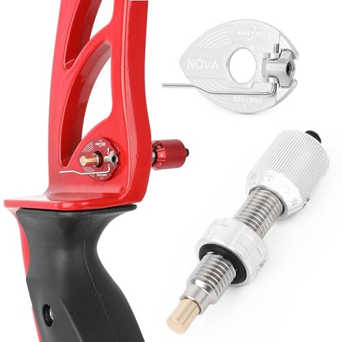 SHARROW Bogenschießen Kissen Plunger mit Magnetic Pfeilauflagen Set, Aluminium Cushion Plunger Einstellbar RH/LH für Recurvebogen Bogensport Zubehör (Silber)
