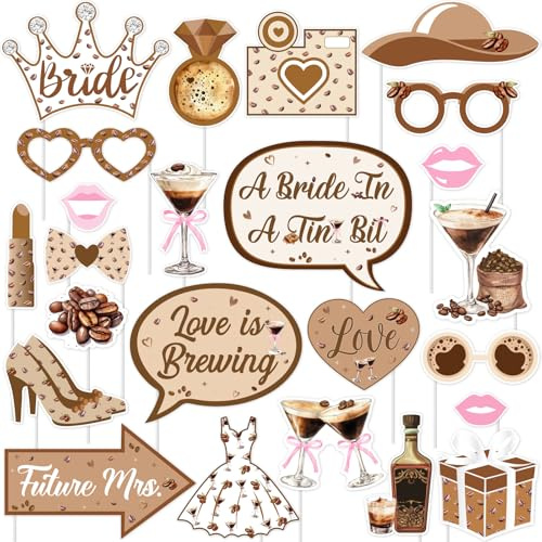 Kreatwow Martini möhippa festdekorationer 24 st espresso Martini-fest fotorekvisita espresso Martini rosett kärlek är bryggning brud dusch en brud i en liten liten bit dekor för ungkarl födelsedag