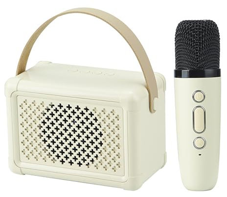 Machine de karaoké, Haut-parleurs de karaoké sans Fil avec Microphone pour la Fête de la Famille (Micro Unique)