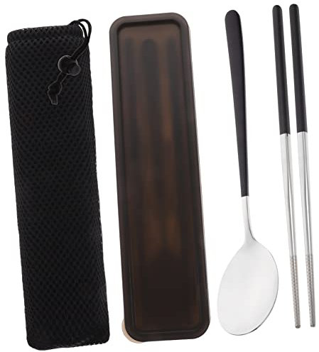 GRIRIW Vajilla Para Viaje Cucharas y Utensilios Reutilizables Estuche Incluido Fácil De Limpiar