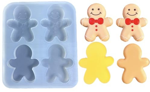 Stampo in silicone per torte natalizie, stampi per cioccolatini, pan di zenzero, a forma di uomo, accessori da forno per la cottura