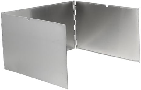 TOBBOMEY Pare-brise Pliable Pour Réchaud De Camping En Acier Inoxydable, 3 Panneaux, Léger Et Portable, Protection Antivent Pour Réchaud Portable, Adapté Aux Activités En Plein Air Et Voyages
