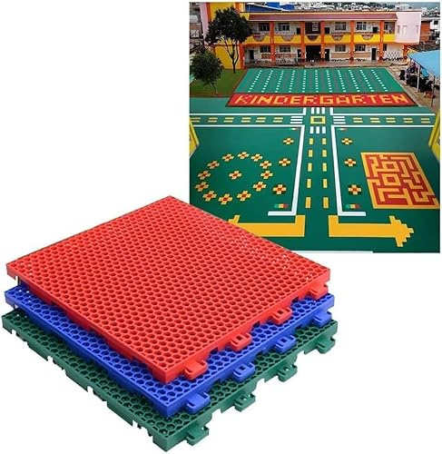 ININOSNP Tapis antidérapant de Haute qualité Dalles de Sol modulaires emboîtables, revêtements de Sol Sportifs for Sites Sportifs, terrains de Basket, Parcs d'attractions, etc.(Black)
