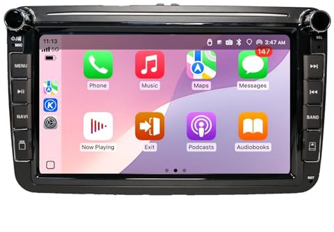 Bilradio för VW Golf 6 Golf 5 Skoda Polo Touran Passat Tiguan Seat Caddy Rcd330, 8-tums skärm med trådlös Carplay & Android Auto Bluetooth DSP FM USB RDS SWC Mirror Link för iOS/Android Canbus