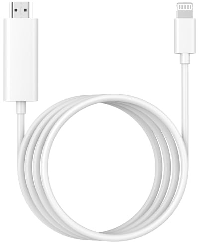 [Apple MFi certifié] Adaptateur câble Lightning à HDMI pour iPhone à HDTV, 1080P Adaptateur numérique AV Connecteur d'écran synchronisé pour iPhone 14 13 12 11 Pro Max XR X 8 à Moniteur de projecteur