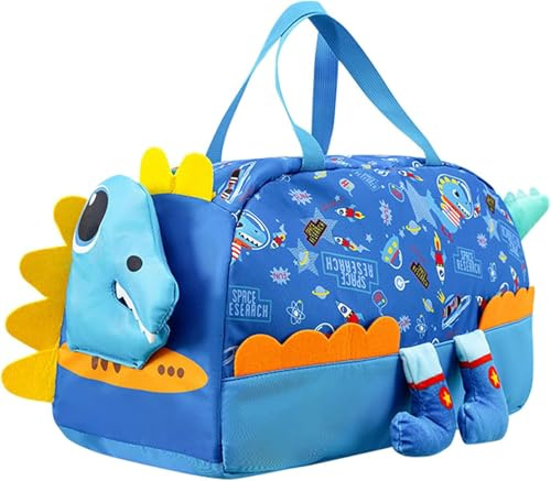 Sportväska barn simväska pojkar flickor vattentät badväska weekending resväska söt utomhus fotbollsväska duffelväska för resor, fitness, sport, skolan är 45 x 20 x 24 cm, blå, simple