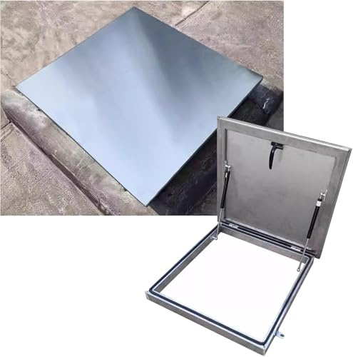 Låst vindskyddsdörr Taklucka i rostfritt stål med hydrauliska stödstag(70x70CM/27.6x27.6in)