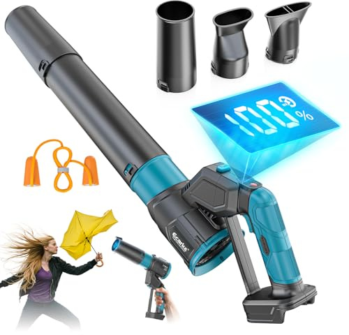 LIVOWALNY lövblåsare kompatibel med Makita 18 V batteri: Lövsugare och fläkt och hackning 3-i-1-funktion, 6 hastighetsinställningar, 600 CFM borstlös lövblåsare för gräsmatta skötsel och borttagning