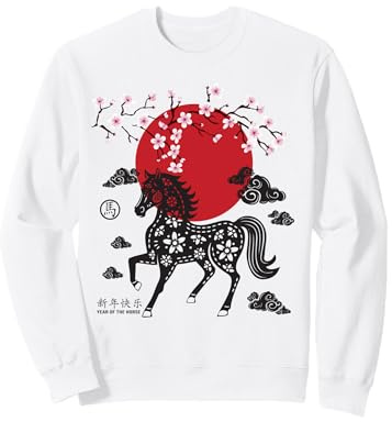 Nouvel an Chinois 2026 Année du Cheval de feu Signe du Zodiaque Sweatshirt