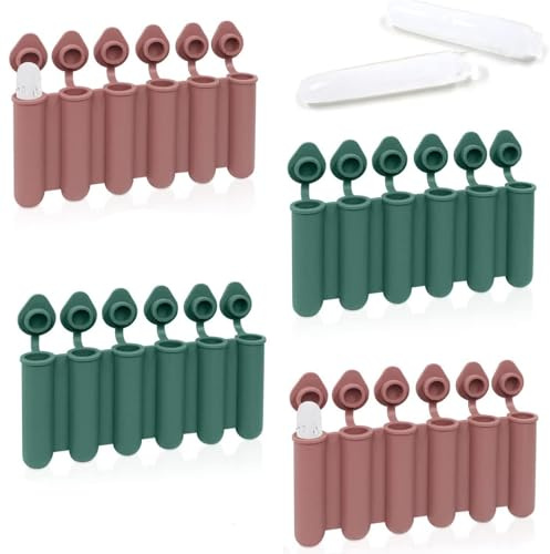 4 Stück Eiswürfelform Silikon, Zäpfchenform Eiswürfelform, Mini Eiswürfelform mit Deckel Leicht zu Entnehmen, für Flaschen, Einfaches Herausschieben und Herausnehmen der Wasserflasche (A)