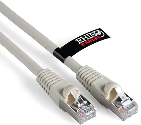 rhinocables CAT 6a Ethernet Cable | 10Gbps S/FT High-Speed & Large Bandwidth Data Transfer | Reliable LAN Network RJ45 Cable | Wi-Fi Broadband Cable for Seamless Gaming & Streaming (8m, White)