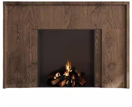 Manteau de cheminée Cadre décoratif marron clair de manteau cheminée minimaliste en bois massif