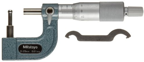 Mitutoyo 115-315 Sonder-Bügelmessschraube für Flächen, 0-25 mm