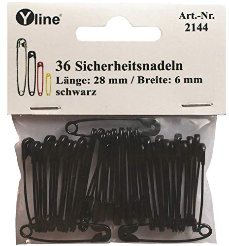36 Sicherheitsnadeln ca. 28 mm schwarz, Sicherheits- Nadel Nadeln, sl, 2144