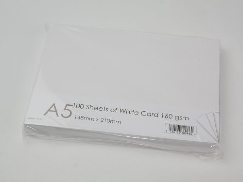 Be Creative A5 148 mm x 210 mm Blatt 160 g/m² blanko Karton weiß (100 Stück), klein