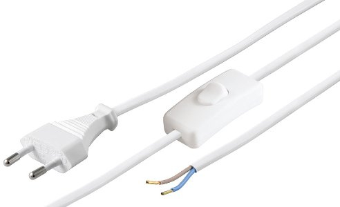 Goobay Netzwerkkabel (Stecker Schalter und Extemos blank 1,5m) Farbe weiß Juego 3 Stück