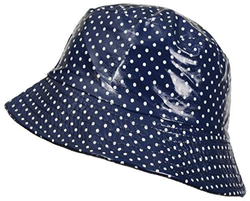 Toutacoo, Regenhut Vinyl Wasserdicht Marineblau gepunktet