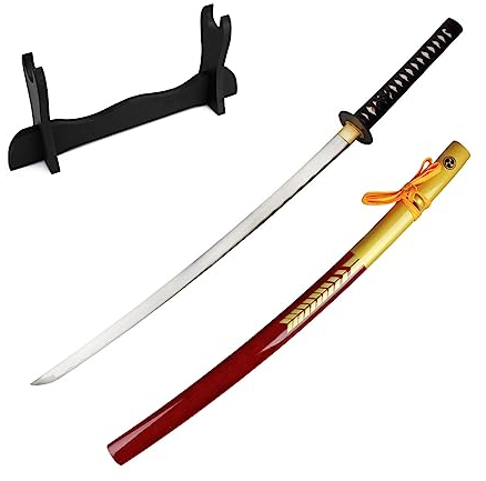DerShogun 47 Ronin Katana Samuraischwert mit scharfer Klinge aus 1045 Carbonstahl inkl. Schwertständer