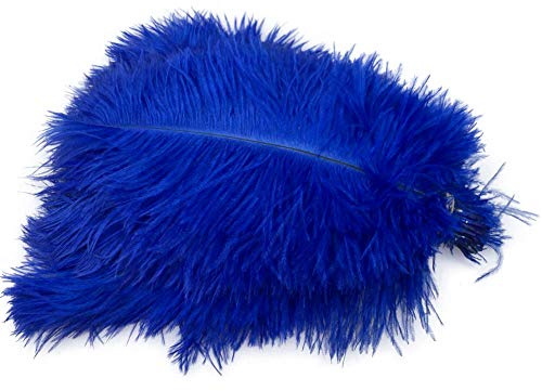 Sowder 50pcs Natural 8-10inch(20-25cm) Ostrich Feathers Home Wedding Decoration(Royal Blue)