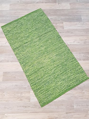 Kottig Fleckerlteppich Handweb Fleckerl Teppich Flickenteppich Mallorca 80x150 cm grün