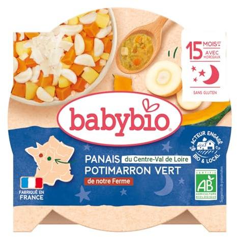 Babybio - Bonne Nuit - Assiette Gratin de Panais Potimarron du Val de Loire - 15 Mois et + , BIO - 260 g