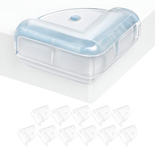 Protector Esquinas de Mesa, 12 pzs, Transparente, Forma Cuadrado, con Adhesivo Especial, Protección de Bordes y Esquinas, Protector de Muebles para bebés, Protecciones Niños para Bordes y Esquinas
