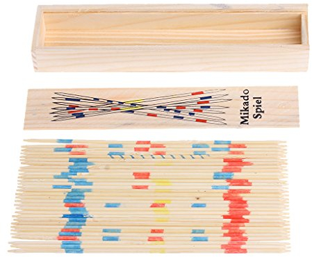 Faguo traditionelles Mikado Spiel Holz Pick Up Sticks Set traditionelles Spiel mit Box Toy