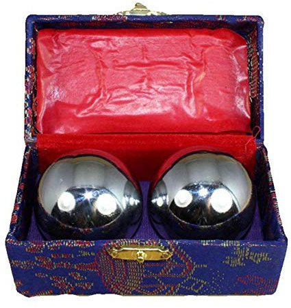MOVKZACV Baoding Balls Lot de 2 boules de Geisha 43 mm/38 mm pour réduire le stress Plaqué chrome
