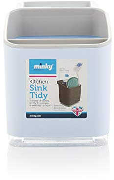 Minky Kitchen Sink Tidy | Sink Caddy With Removable Drip | Kitchen Sink Organiser With Dishcloth Holder Rack | Kitchen Storage Accessories | Sponge Holder For Kitchen Sink | Colour - Blue