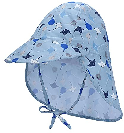 LACOFIA Chapeau de Soleil pour bébé garçons ou Filles Bonnet de Plage d'été pour Enfants Casquette à Rabat Ajustable Douce pour Enfants