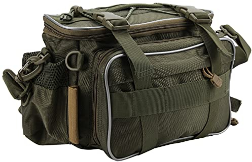 Dilwe Multi-Angeltasche, Angelgerätetasche | 30x13x20 cm | groß | Angeln Schulter-Taillen-Pakete | Multi-Taschen | Fishing Bag | Angelkoffer mit verdickt Schultergurt und Tragegriffe
