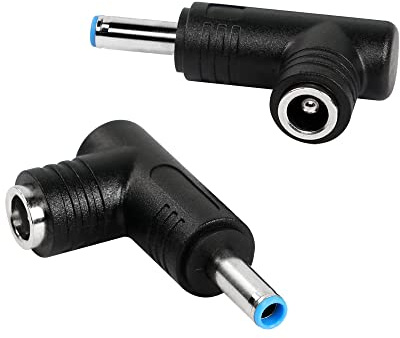 RIIEYOCA Hohlstecker Adapter,90-Grad-DC-Adapter 4,5mm x 3,0mm Stecker zu 5,5mm x 2,5mm Buchse,für die Umwandlung von Laptop-Stromanschlüssen(2 Stück)