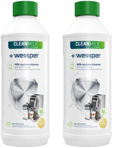 Wessper GreenMax ökologische Milchsystemreiniger für Kaffeevollautomat Flüssig-Reiniger für Milchaufschäumer, 2 x 500ml, Kompatibel mit Delonghi, Senseo, Saeco, Nespresso, Jura, Siemens, Miele